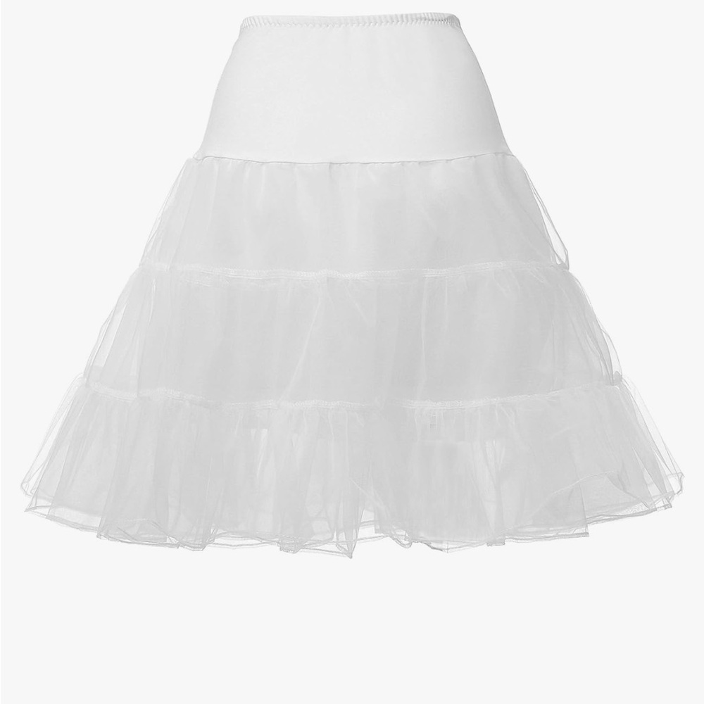 Elegant White Tulle Skirt